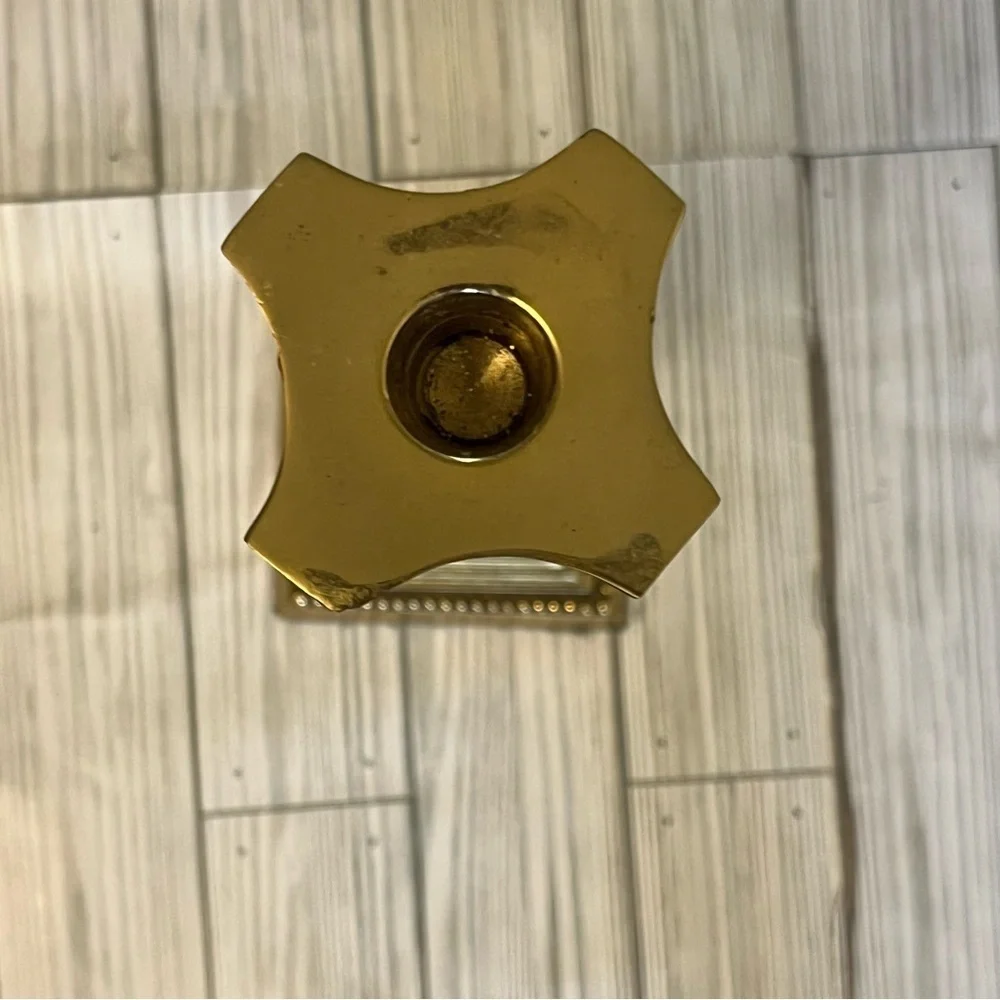 Vintage Solid Brass Smithsonian Candle Holder